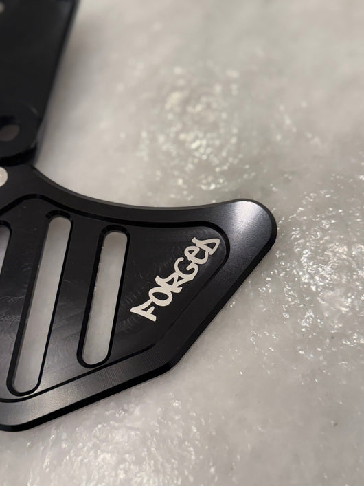 Metal E-Moto Dual Caliper Mount with rotor guard